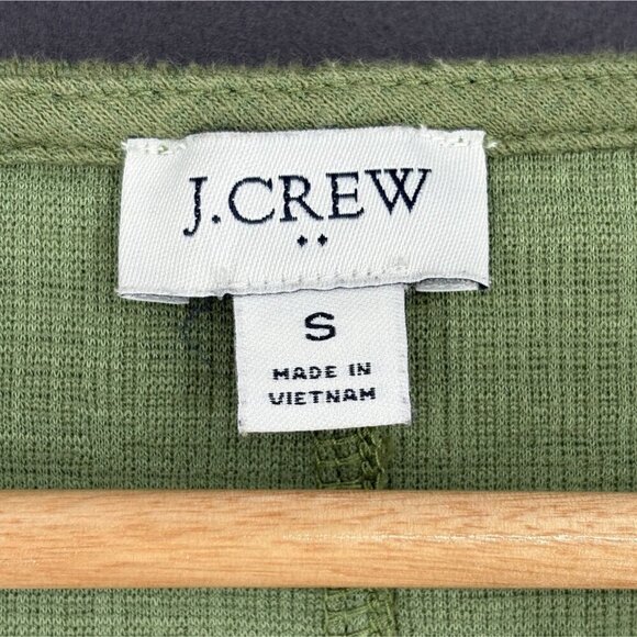 J.Crew Women's Textured Tie Front Top S Green Button Down V-neck Preppy Casual - Picture 3 of 8